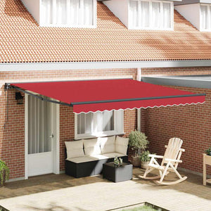 Tenda Retrattile Rosso 400x300 cm Tessuto 3330702