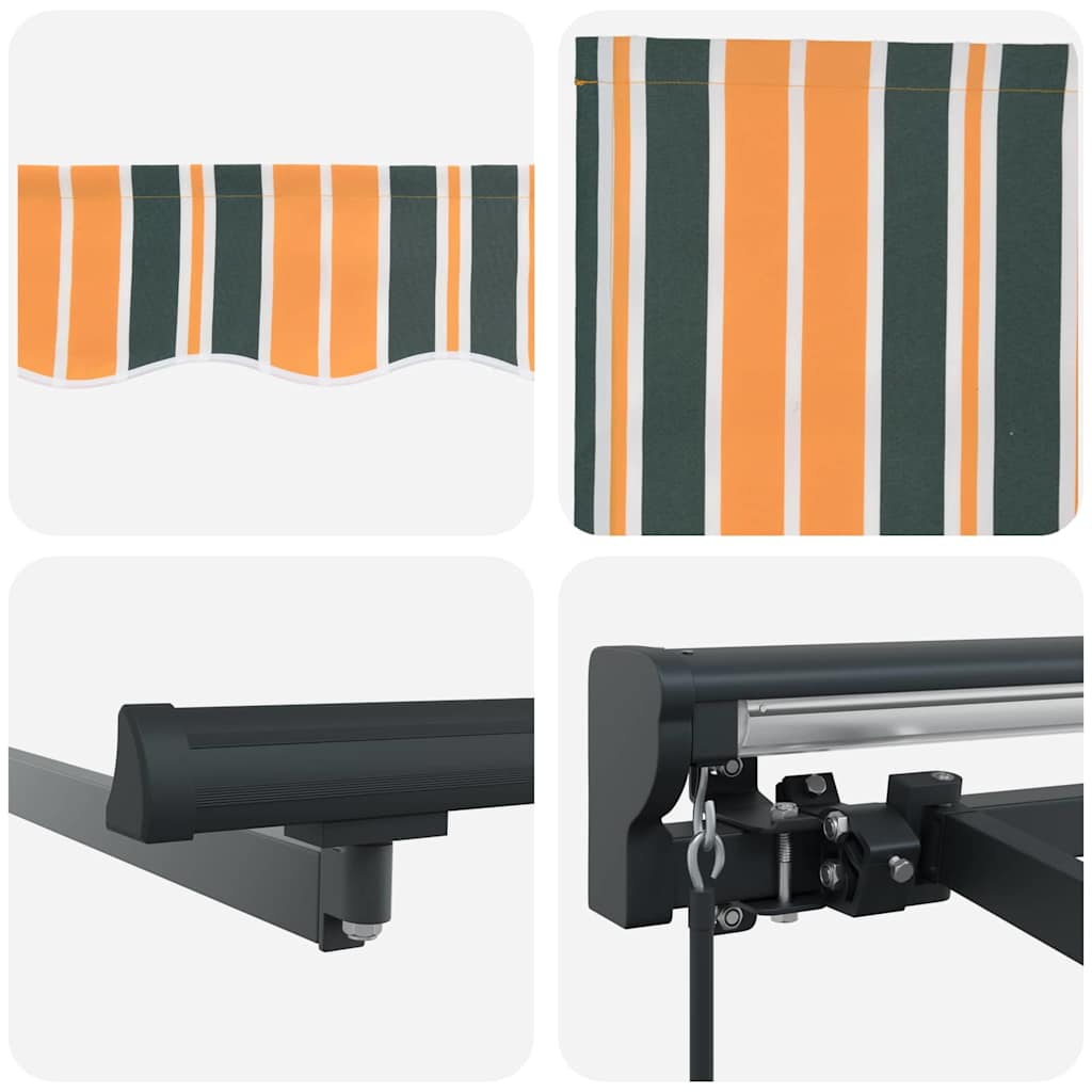 Tenda Retrattile Verde e Giallo 400x300 cm Tessuto 3330717