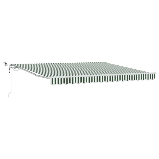 Tenda Retrattile Verde e Bianco 400 × 300 cm Tessuto e Metallo 3330722