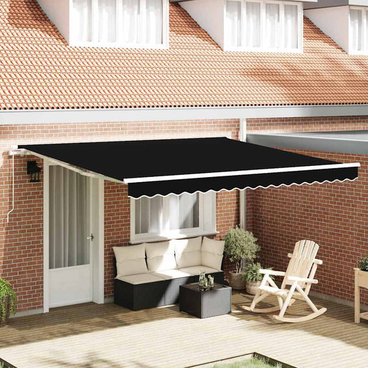 Tenda Retrattile Nero 400 × 350 cm Poliestere 3330775
