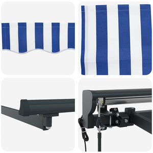 Tenda Retrattile Blu e Bianco 450x300 cm Tessuto 3330852