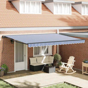 vidaXL Tenda Retrattile Blu e Bianco 450x300 cm Tessuto