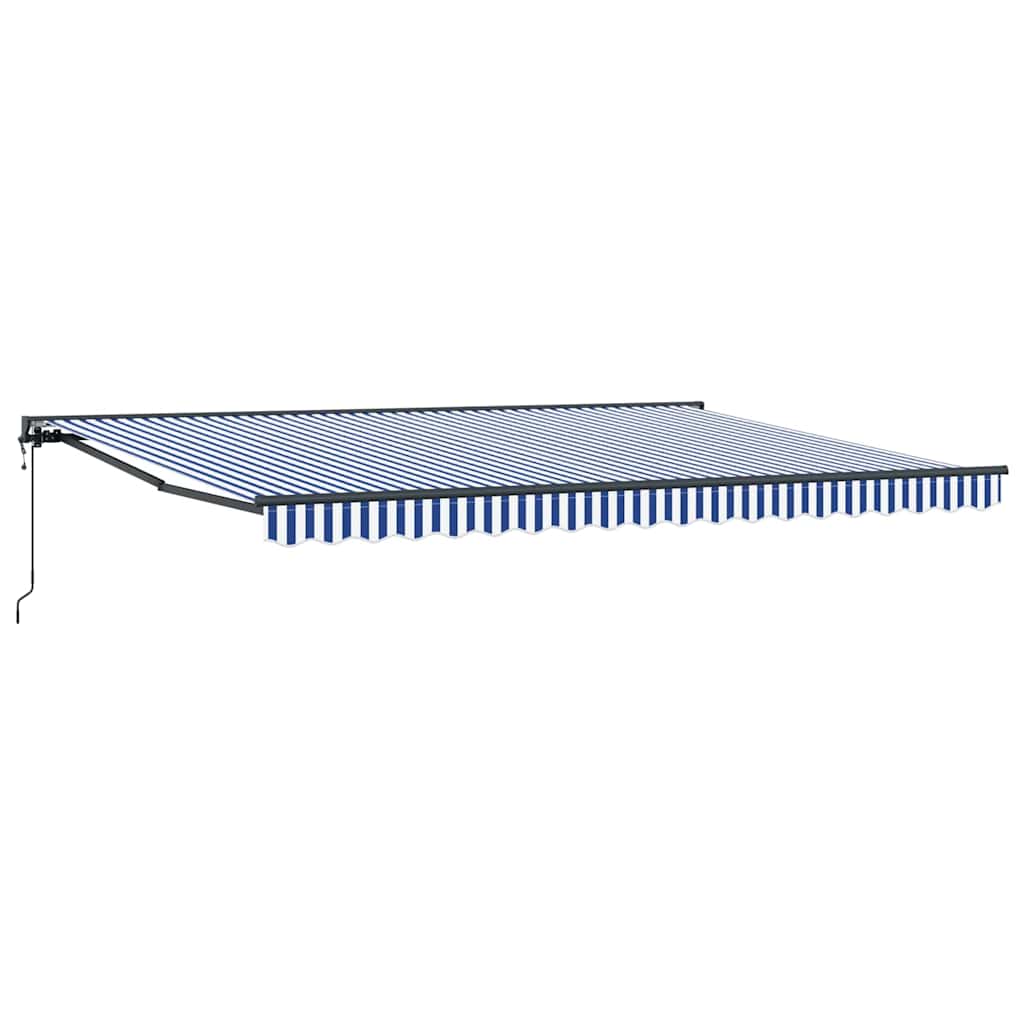 vidaXL Tenda Retrattile Blu e Bianco 450x300 cm Tessuto