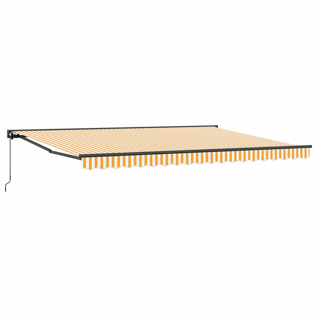 vidaXL Tenda Retrattile Arancione e bianco 450x300 cm Tessuto