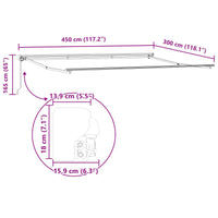 Tenda Retrattile Arancione e bianco 450x300 cm Tessuto 3330865