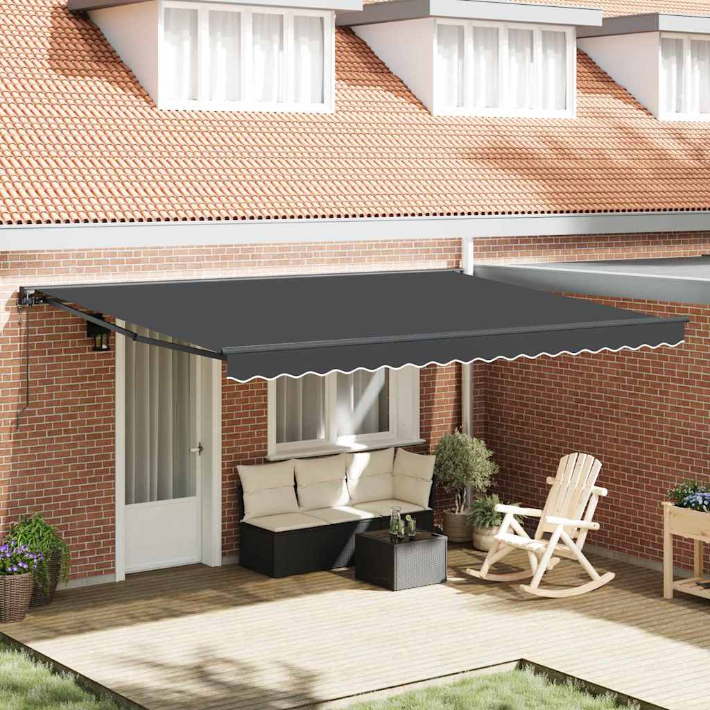 vidaXL Tenda Retrattile Antracite 450x300 cm Tessuto