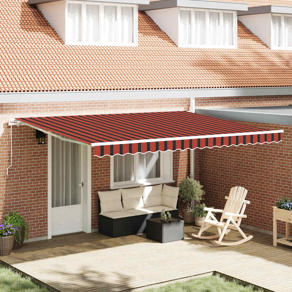 vidaXL Tenda Retrattile arancione e marrone 450 × 300 cm