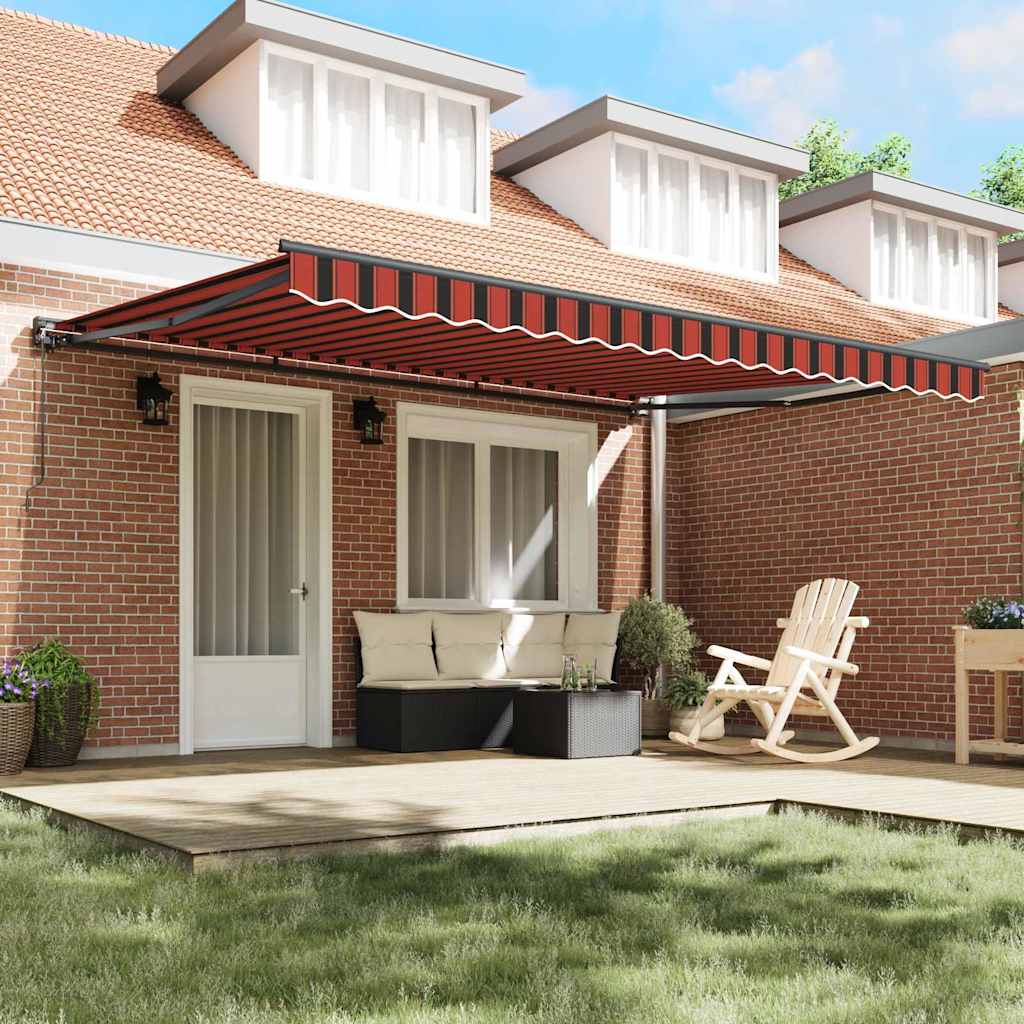vidaXL Tenda Retrattile Arancione e Marrone 450x300 cm Tessuto