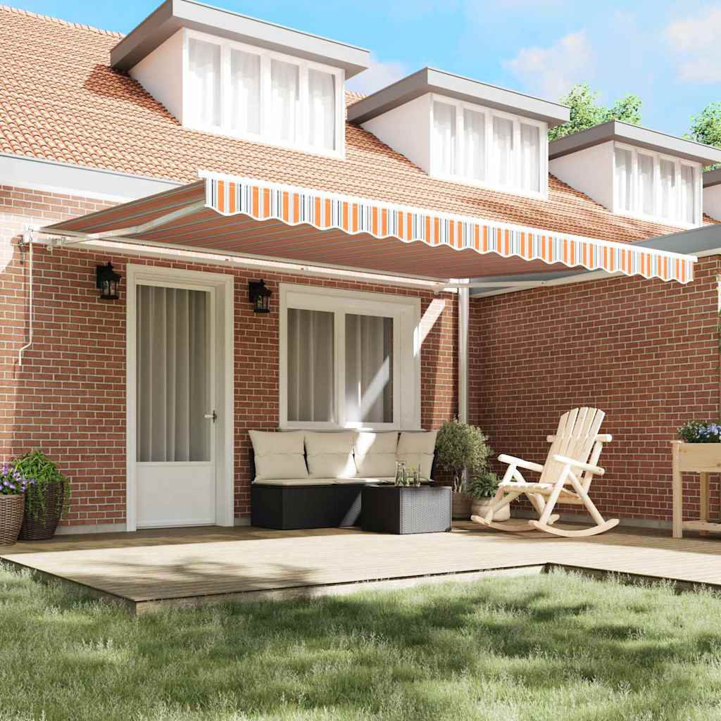 Tenda retrattile Arancione / Grigio / Bianco Blu 450 × 300 cm 3330929