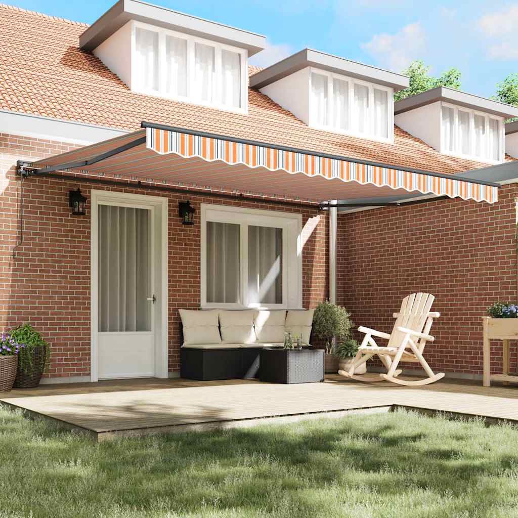 Tenda Retrattile Striscia Multicolore 450x300 cm Tessuto 3330939