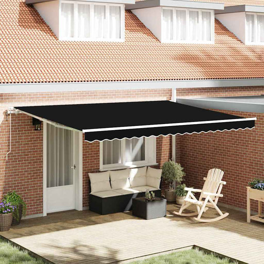 Tenda Retrattile Nero 450 × 300 cm Nero 3330957