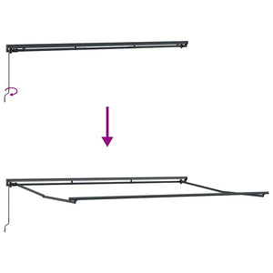 Tenda Retrattile Nero 450x300 cm Tessuto 3330967