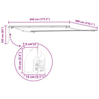 Tenda da Sole Bianco 4,5 × 3 m Poliestere e metallo 3330983