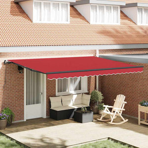 Tenda Retrattile Rossa Rosso 450 × 350 cm Tessuto 3331173