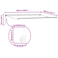 Tenda Retrattile Blu e Bianco 500x300 cm Tessuto 3331197