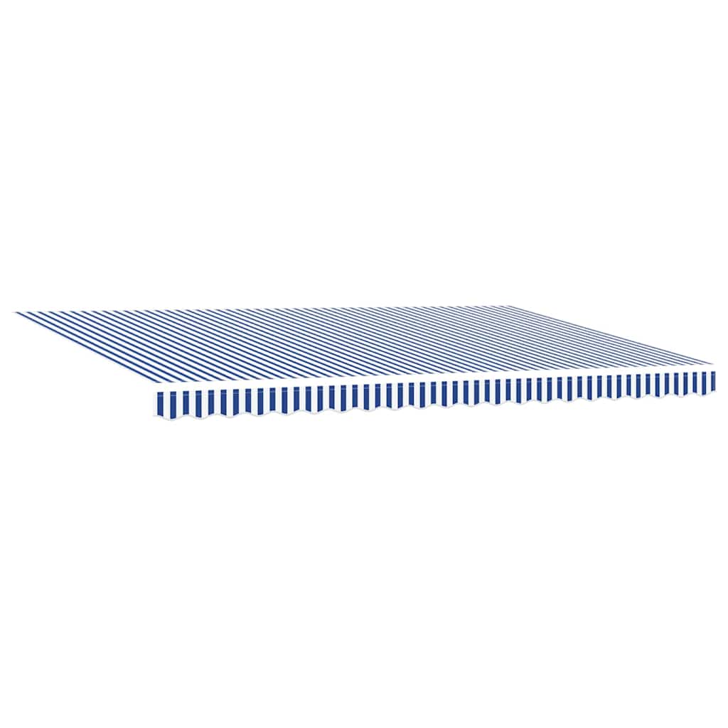 vidaXL Tenda Retrattile Blu e Bianco 500x300 cm Tessuto