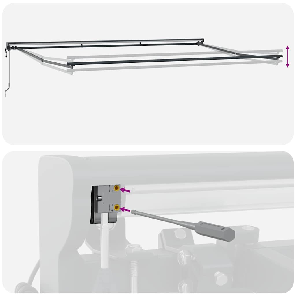 vidaXL Tenda Retrattile Arancione e bianco 500x300 cm Tessuto