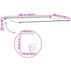 Tenda Retrattile Arancione e bianco 500x300 cm Tessuto 3331210