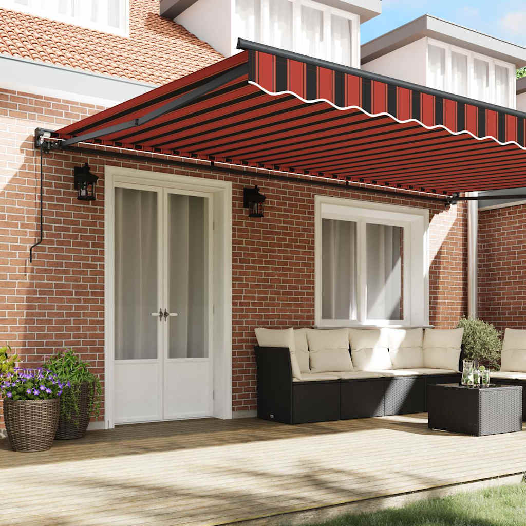 vidaXL Tenda Retrattile Arancione e Marrone 500x300 cm Tessuto