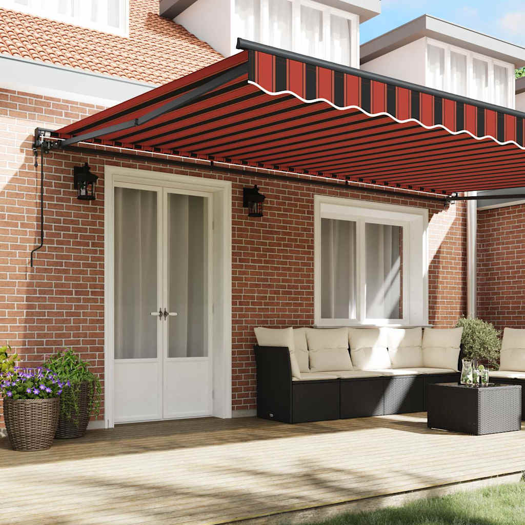vidaXL Tenda Retrattile Arancione e Marrone 500x300 cm Tessuto