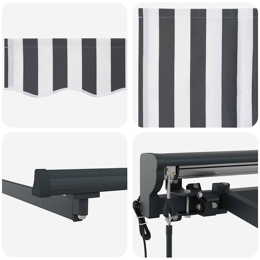 vidaXL Tenda Retrattile Antracite e Bianco 500x300 cm Tessuto