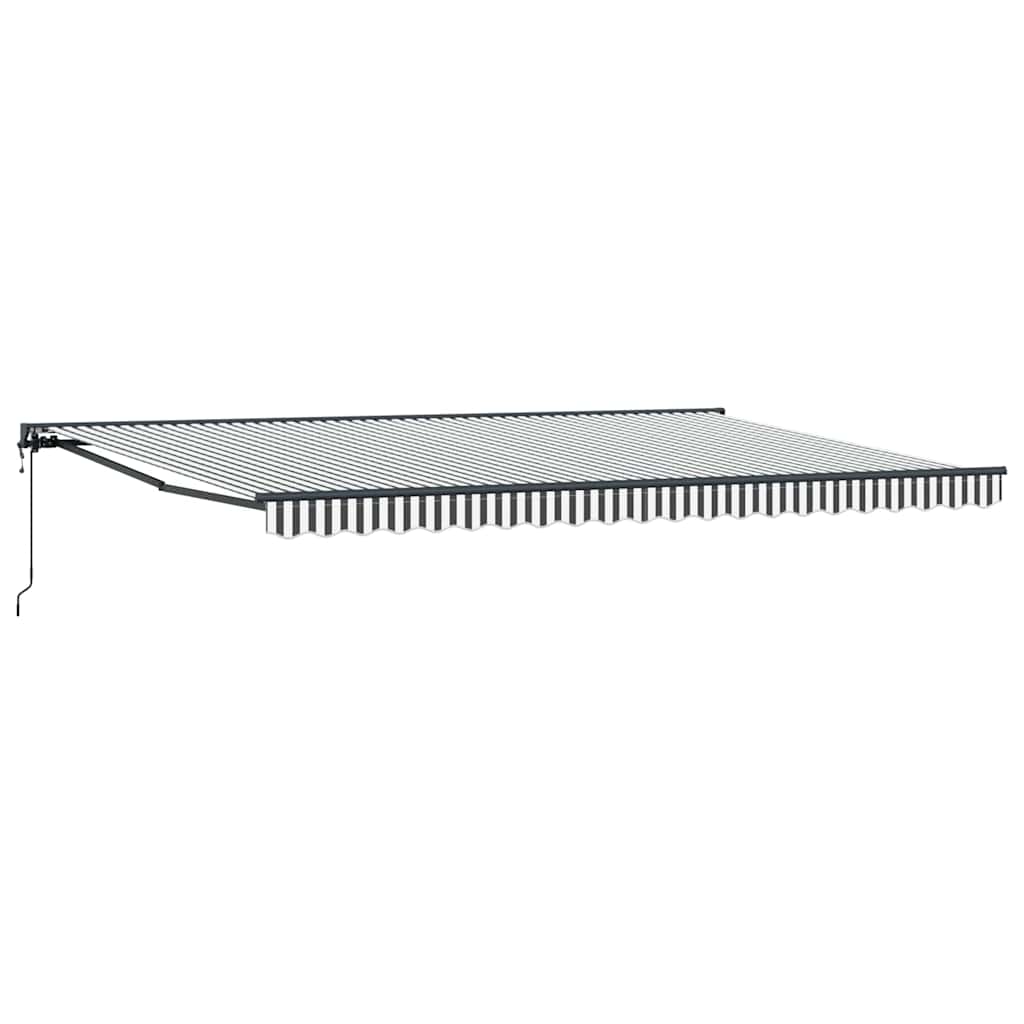vidaXL Tenda Retrattile Antracite e Bianco 500x300 cm Tessuto