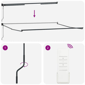 Tenda Retrattile Crema 500 × 300 cm Tessuto, Metallo 3331254