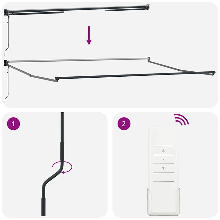 Tenda Retrattile Crema 500 × 300 cm Tessuto, Metallo 3331254
