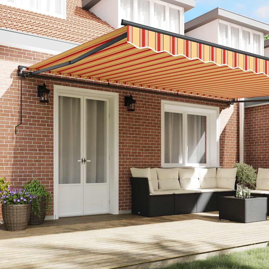 vidaXL Tenda Retrattile Giallo e Arancione 500x300 cm Tessuto