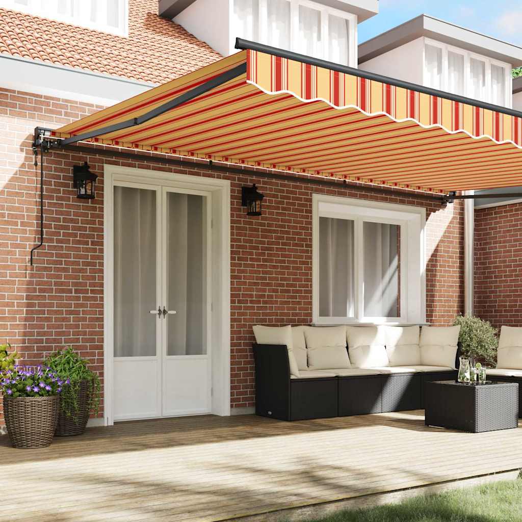 vidaXL Tenda Retrattile Giallo e Arancione 500x300 cm Tessuto