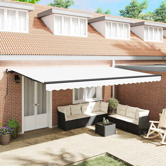 Tenda Retrattile Bianco 500 × 350 cm Tessuto 3331537