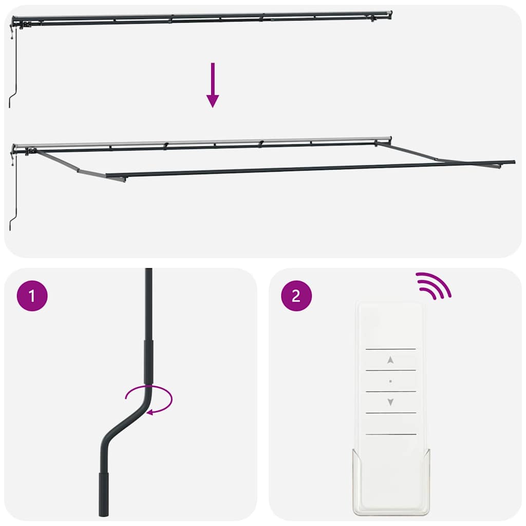 Tendalino Automatico Estensibile  Strisce Rosso e Bianco 600 x 300 cm 3331611