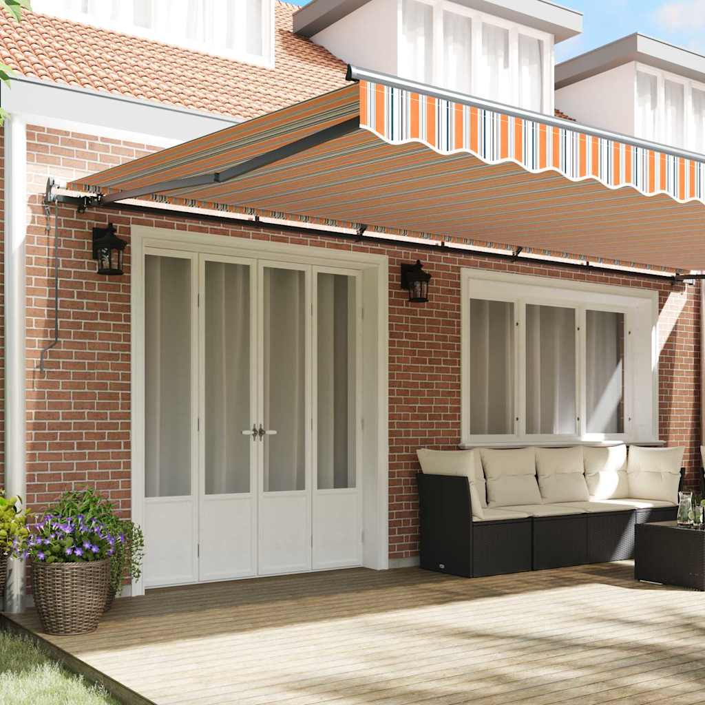 Tenda retrattile automatica a strisce multicolori  600x300 cm 3331619