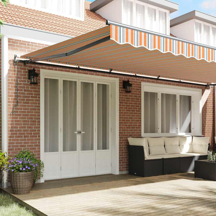 Tenda retrattile automatica a strisce multicolori  600x300 cm 3331619