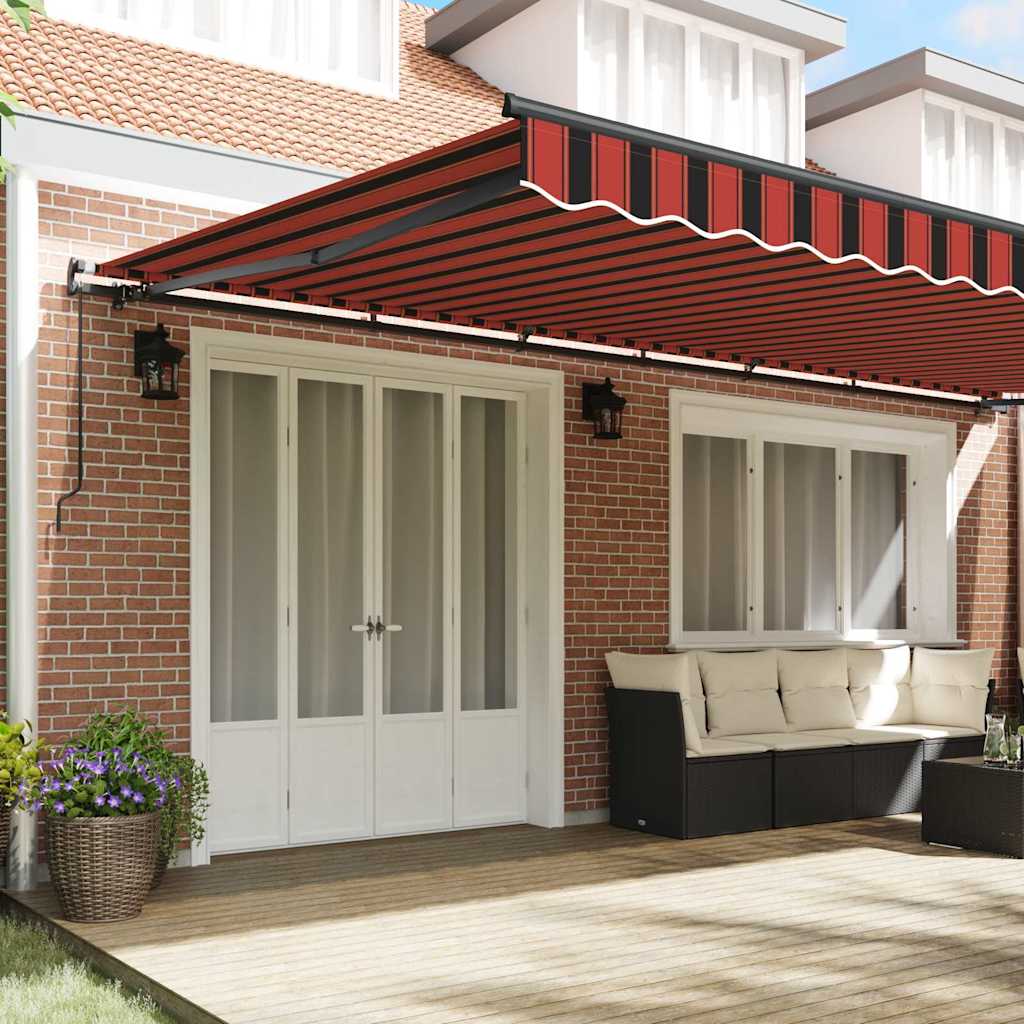 vidaXL Tenda Retrattile arancione e marrone 600 × 350 cm Tessuto