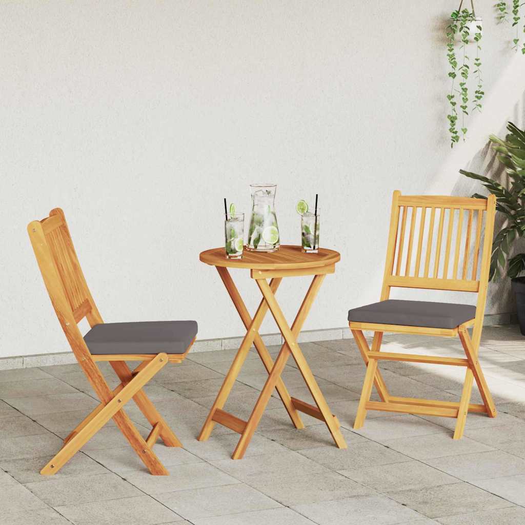 Sedia pieghevole con cuscino 2 pcs Grigio 49 x 57.5 x 92cm 42000954