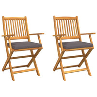 Sedia pieghevole con cuscino 2 pcs Grigio 49 x 57.5 x 92cm 42000956