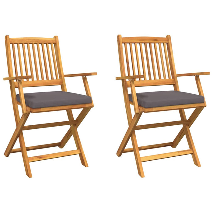 Sedia pieghevole con cuscino 2 pcs Grigio 49 x 57.5 x 92cm 42000956