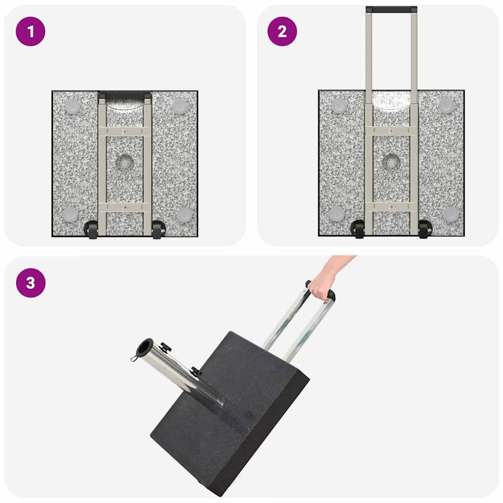 Base per ombrellone Nero 41 x 41 x 37 cm Granito 42002809