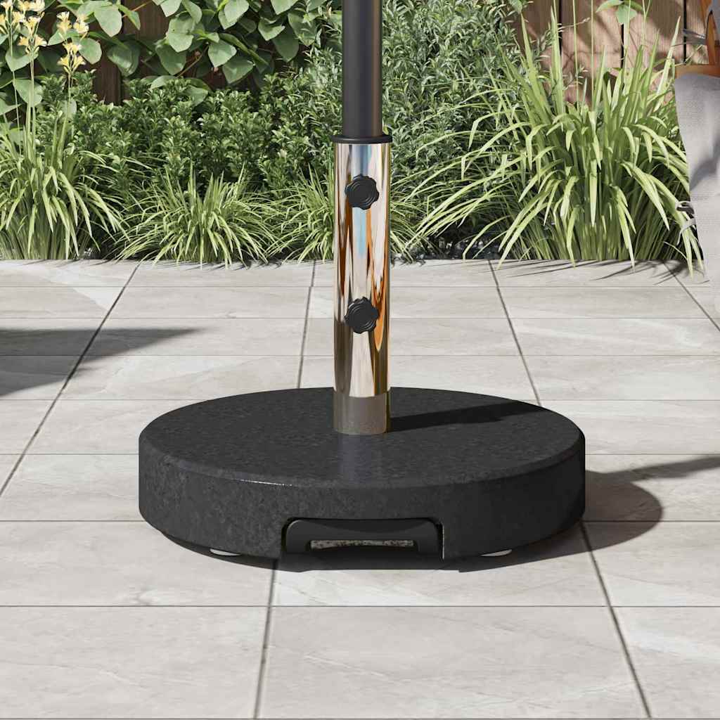 Base per ombrellone a ruote  con maniglia, in granito nero rotonda da 29 kg 42002811