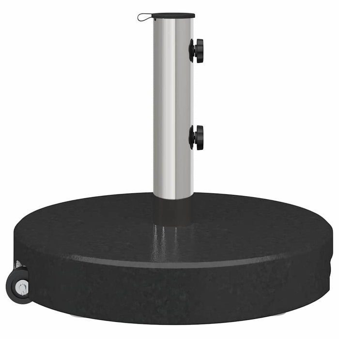 Base per ombrellone a ruote  con maniglia, in granito nero rotonda da 29 kg 42002811