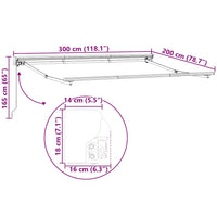 Tenda Manuale Bianco 3 x 2 m Alluminio, tessuto in poliestere 42002523