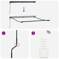 Tenda Elettrica Antracite 3,5 x 2,5 m Poliestere & Alluminio 42002536