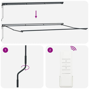 Tenda Elettrica Antracite 5 x 3 m Alluminio & Poliestere 42002539