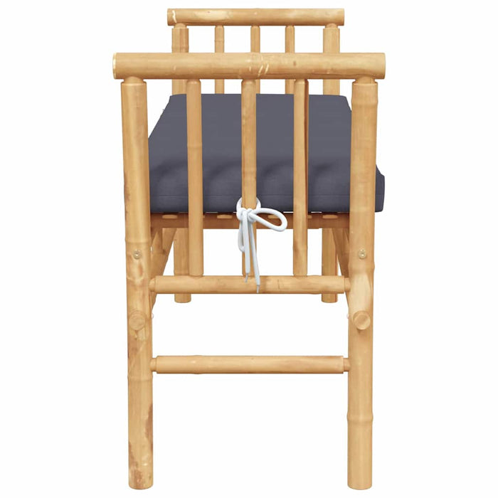 Panchina da giardino con cuscino Marrone 110 x 38 x 65cm Bambù 4108078