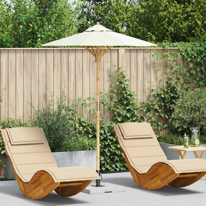 Ombrello da giardino Bianco Crema Ø 270 x 260 cm Bambù 4108079