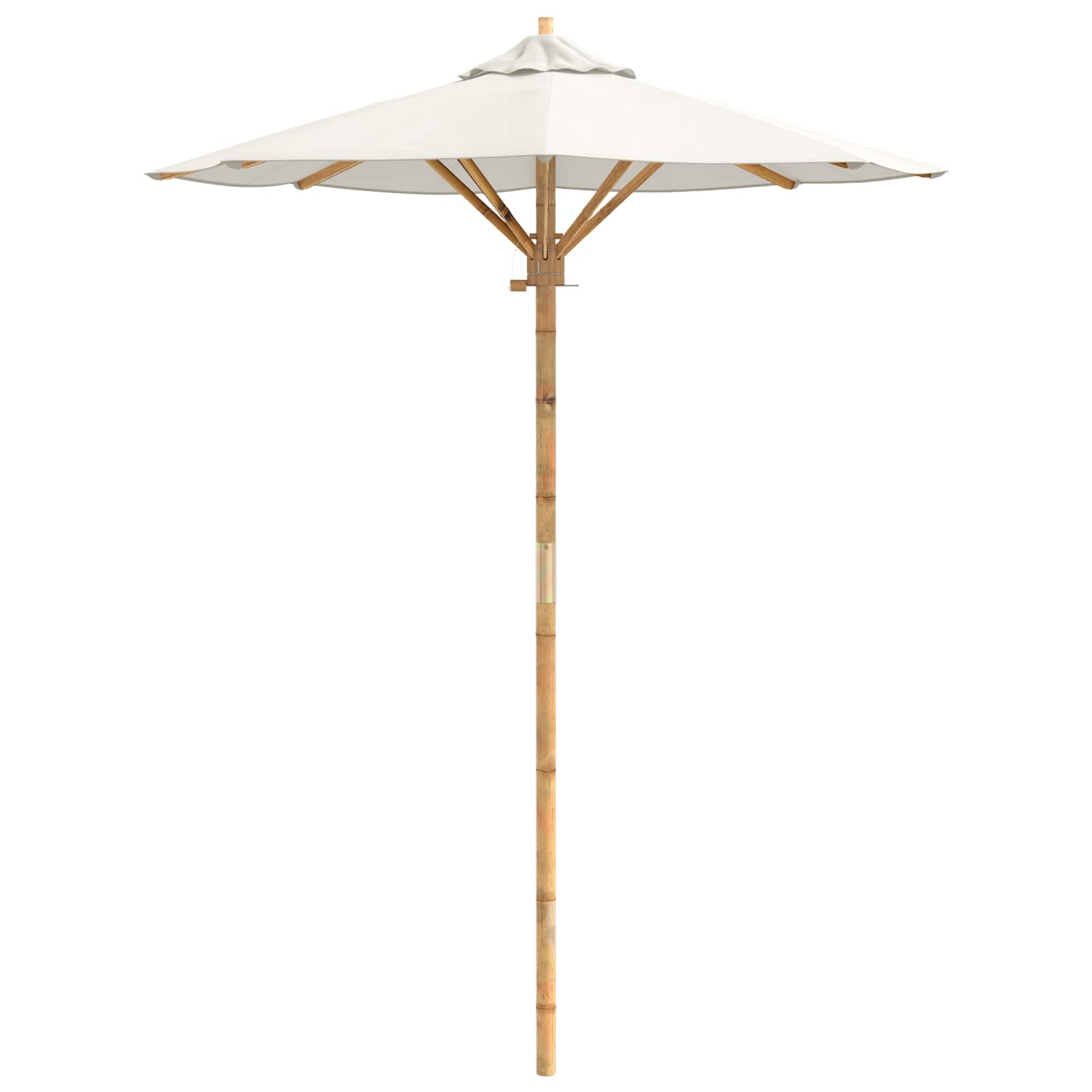 Ombrello da giardino Bianco Crema Ø 270 x 260 cm Bambù 4108079