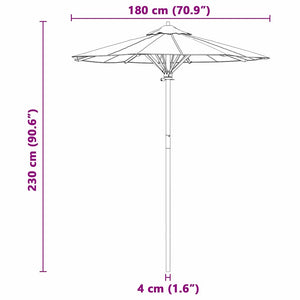 Ombrello da giardino Grigio scuro 180 x 180 x 230 cm Bambù 4108085