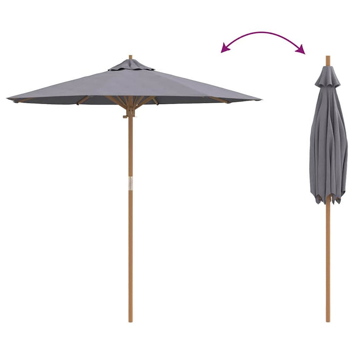 Ombrello da giardino Grigio scuro 217 x 217 x 230 cm Bambù 4108086