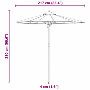 Ombrello da giardino Grigio scuro 217 x 217 x 230 cm Bambù 4108086